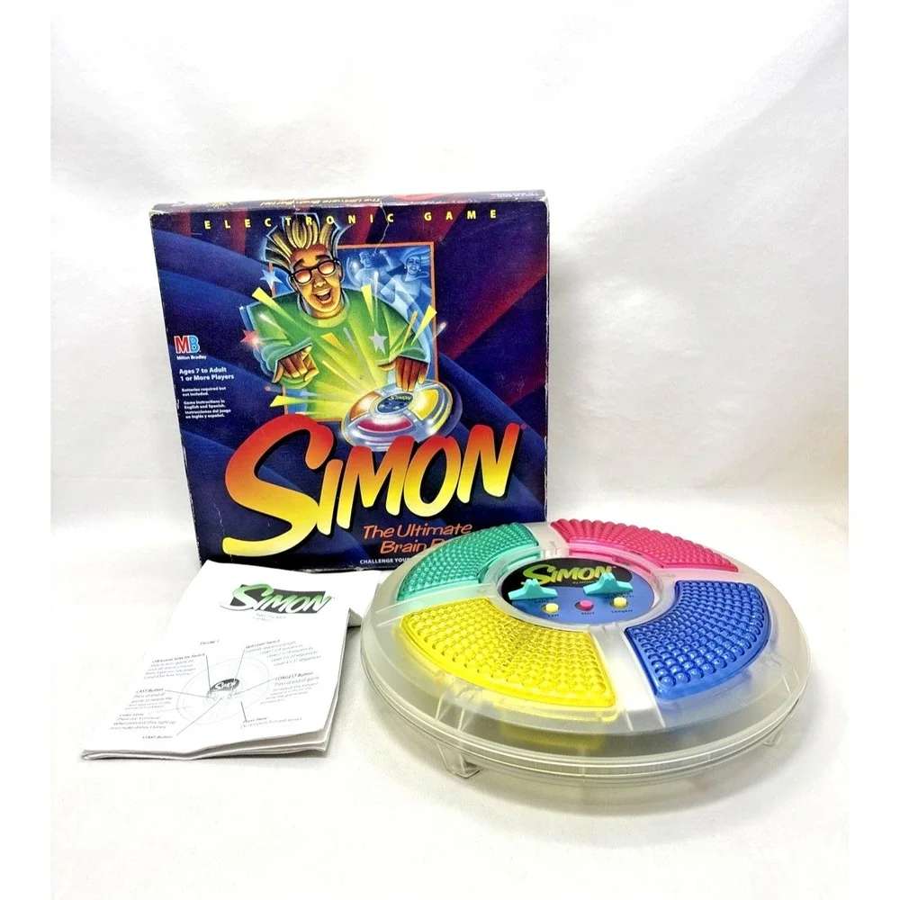 Vtg Clear Simon Electronic Light Game 1997 Milton Bradley Instructions Works 90s